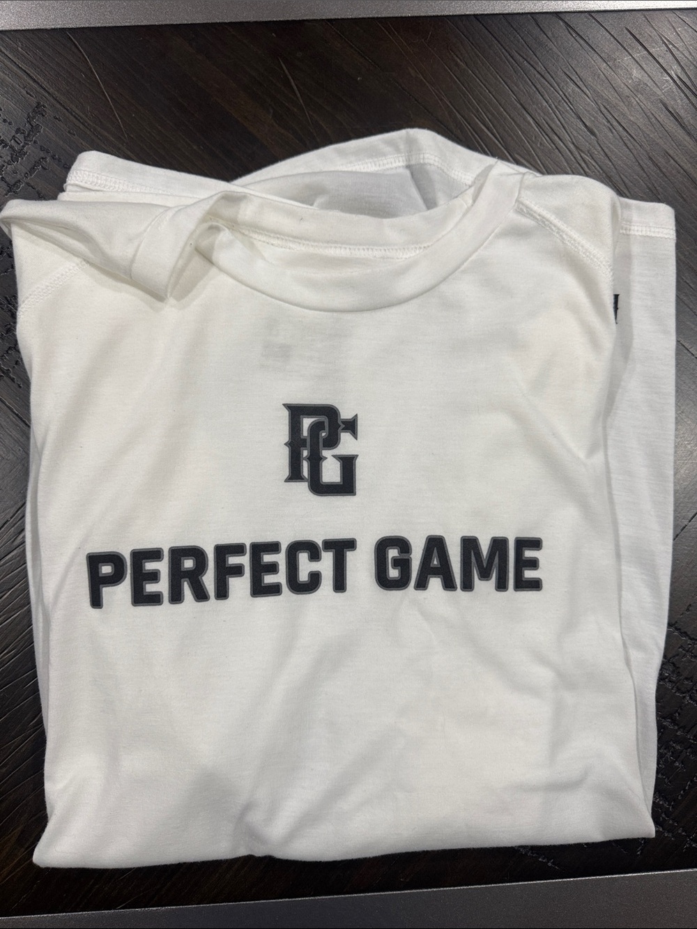 Perfect Game White Performance Shirt with PG Logo